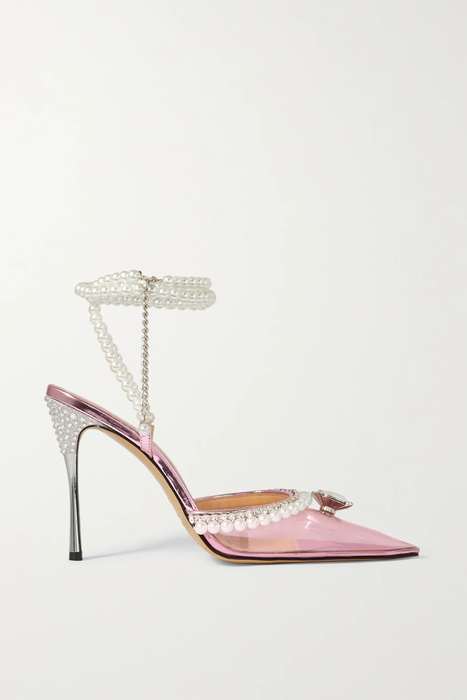 유럽직배송 마하앤마하 MACH &amp; MACH Diamond of Elizabeth embellished PVC and patent-leather sandals 18706561955887444