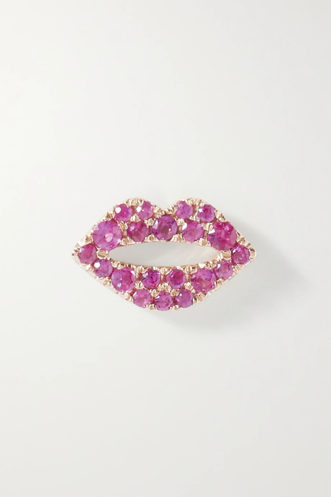 유럽직배송 ROXANNE FIRST Scarlett Kiss rose gold sapphire single earring 13452677152984047