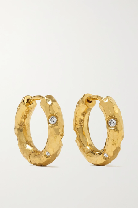 유럽직배송 옥타비아 엘리자베스 귀걸이 OCTAVIA ELIZABETH + NET SUSTAIN Petite Gemmed Gabby 18-karat recycled gold diamond hoop earrings 16114163151011289