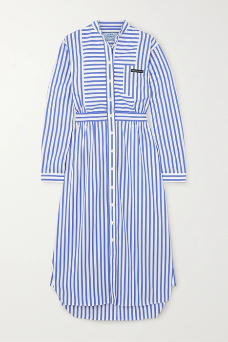 유럽직배송 프라다 PRADA Striped cotton-poplin midi dress 17957409489657610