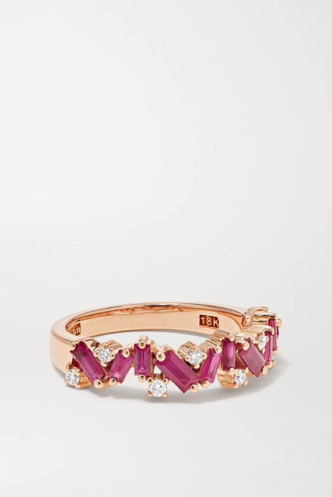 유럽직배송 수잔케일런 반지 SUZANNE KALAN 18-karat rose gold, ruby and diamond ring 18706561956254696