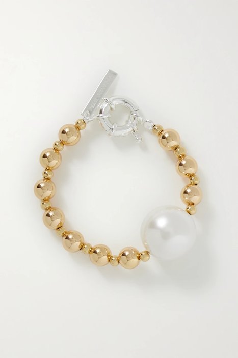 유럽직배송 PEARL OCTOPUSS.Y Firenze silver and gold-plated faux pearl bracelet 30629810019799704