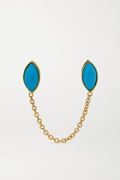 유럽직배송 JENNIFER MEYER 18-karat gold turquoise earring 2499567819655996