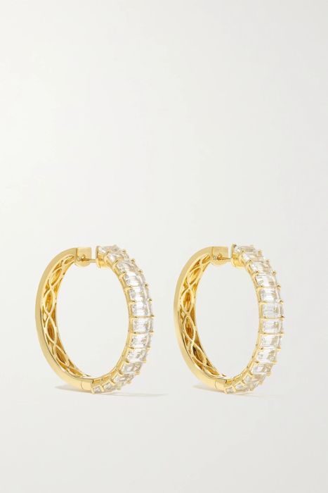 유럽직배송 SHAY 18-karat gold topaz hoop earrings 10163292707777787