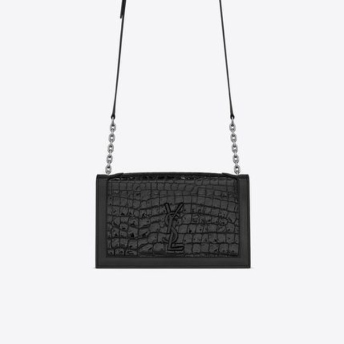 유럽직배송 입생로랑 SAINT LAURENT Book bag in crocodile-embossed patent leather  53275602S1N1000