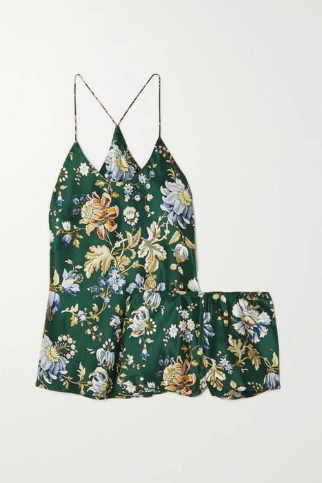 유럽직배송 올리비아본할 파자마 세트 OLIVIA VON HALLE Bella floral-print silk-satin pajama set 22250442026383170