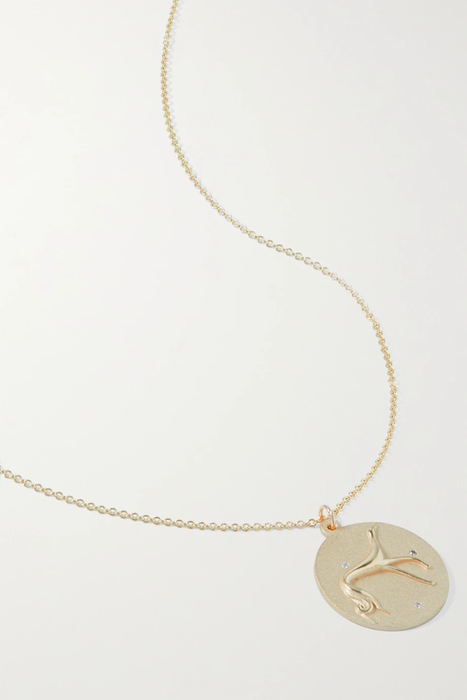 유럽직배송 STAR ANIMAL SUNDAYS Whale 10-karat gold multi-stone necklace 25185454456277687