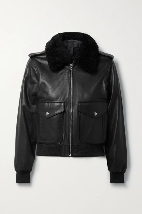 유럽직배송 닐리로탄 자켓 NILI LOTAN Kenzie shearling-trimmed leather jacket 27086482323078063