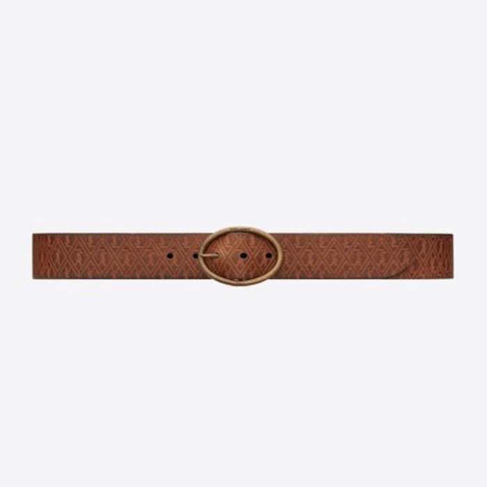 유럽직배송 입생로랑 SAINT LAURENT MONOGRAM belt with oval buckle in embossed leather 6090181OM0B2738