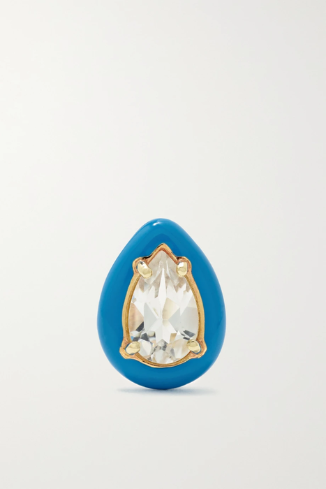 유럽직배송 BEA BONGIASCA Gum Drop gold, enamel and rock crystal single earring 4394988608925544