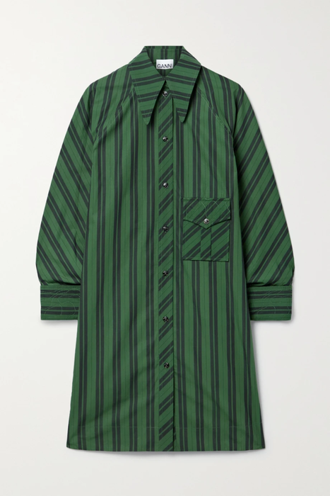 유럽직배송 가니 셔츠원피스 GANNI Oversized striped organic cotton-poplin mini shirt dress 24665545640521236