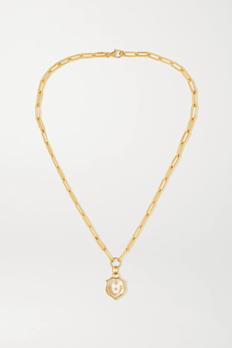 유럽직배송 파운드레 목걸이 FOUNDRAE Per Aspera Ad Astra 18-karat gold quartz necklace 33599693056216071