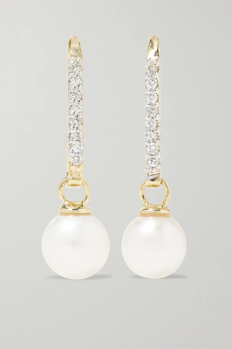 유럽직배송 마테오 귀걸이 MATEO 14-karat gold, pearl and diamond earrings 17428787259245275