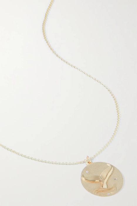 유럽직배송 STAR ANIMAL SUNDAYS Whale 10-karat gold multi-stone necklace 25185454456277708