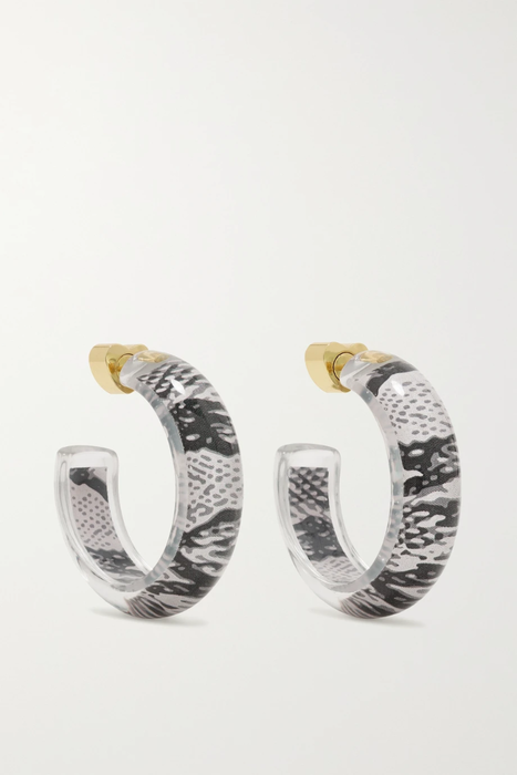 유럽직배송 앨리슨루 귀걸이 ALISON LOU Jelly Snake 14-karat gold, lucite and enamel hoop earrings 6630340696395493