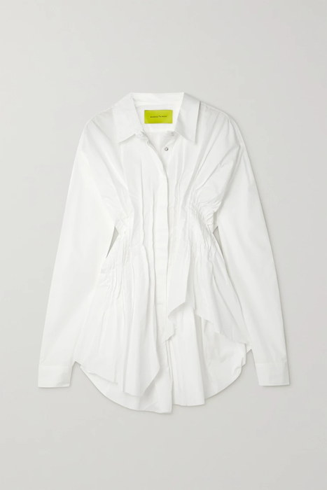 유럽직배송 마커스알메이다 셔츠 MARQUES&#039; ALMEIDA Asymmetric pleated organic cotton-poplin shirt 31840166392253705