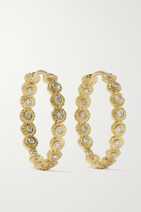 유럽직배송 옥타비아 엘리자베스 귀걸이 OCTAVIA ELIZABETH + NET SUSTAIN Chloe 18-karat recycled gold diamond hoop earrings 16114163151011290