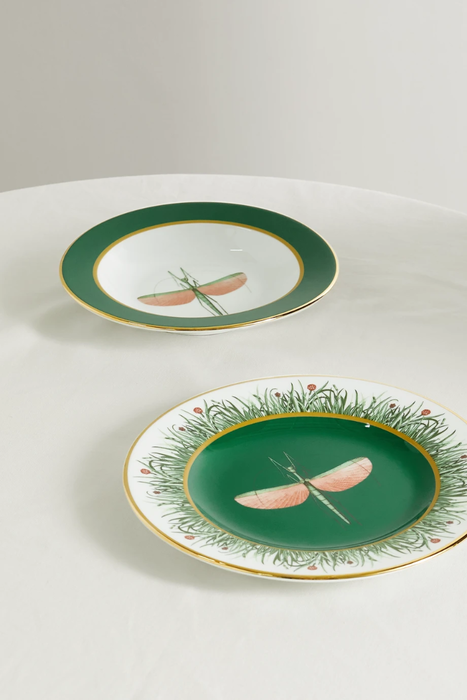 유럽직배송 라더블제이 LA DOUBLEJ Gold-plated porcelain soup bowl and dinner plate set 24062987016666189