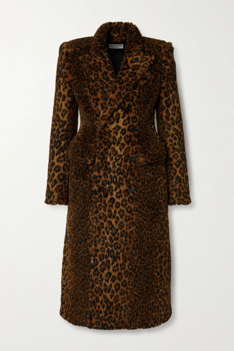 유럽직배송 발렌시아가 BALENCIAGA Hourglass double-breasted leopard-print faux fur coat 32027475399737053