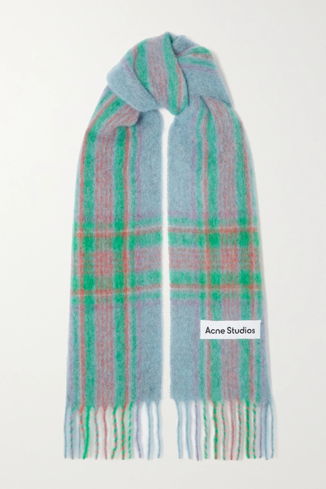 유럽직배송 아크네스튜디오 ACNE STUDIOS Fringed checked knitted scarf 15546005222038028