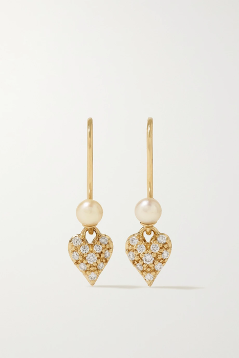 유럽직배송 미즈키 귀걸이 MIZUKI 14-karat gold, pearl and diamond earrings 4394988609262184