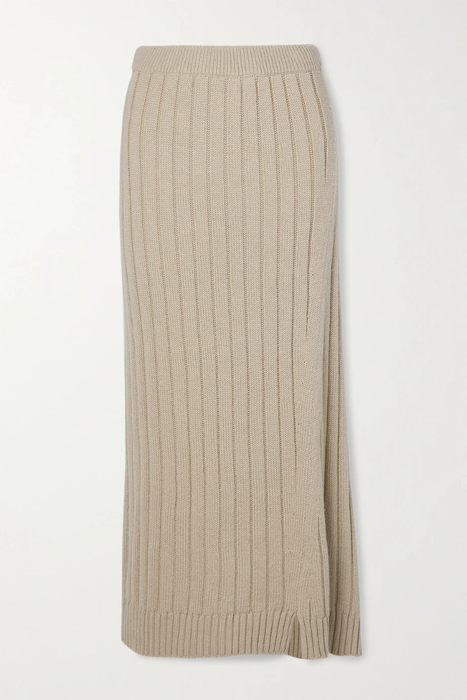 유럽직배송 더로우 THE ROW Dejan asymmetric ribbed cashmere midi skirt 17266703523579628