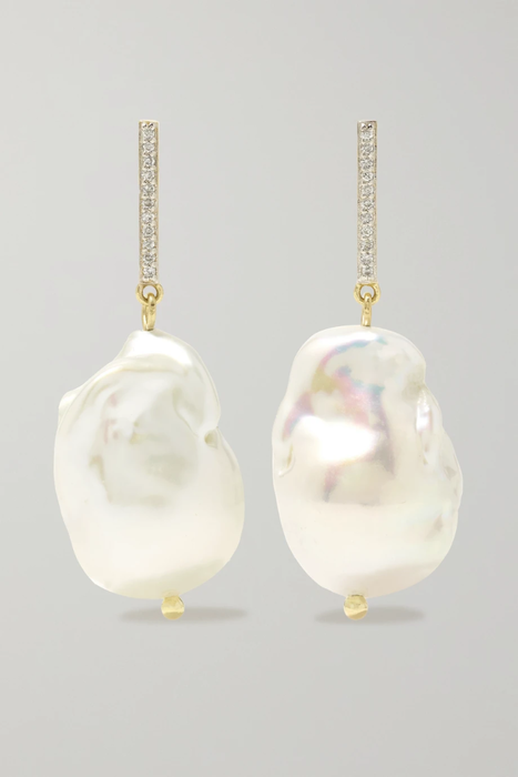 유럽직배송 마테오 귀걸이 MATEO 14-karat gold, pearl and diamond earrings 17428787259245279