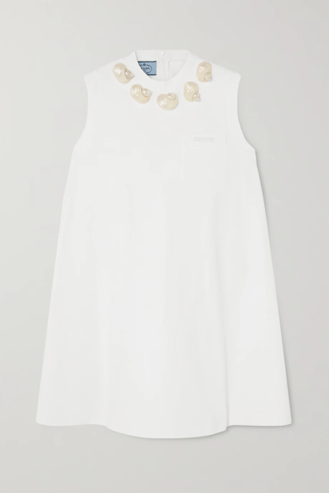 유럽직배송 프라다 PRADA Shell-embellished cotton-jersey mini dress 665933303133306