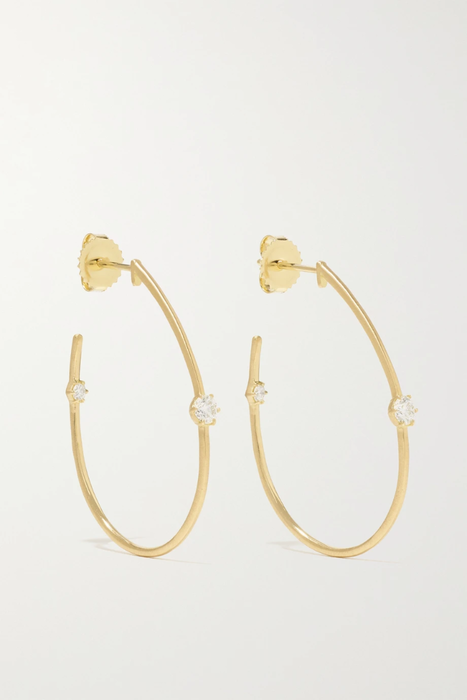 유럽직배송 JADE TRAU Duet 18-karat gold diamond hoop earrings 24772899113066968