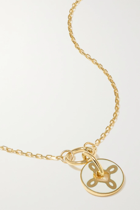 유럽직배송 파운드레 목걸이 FOUNDRAE True Love 18-karat gold enamel necklace 25185454456320326