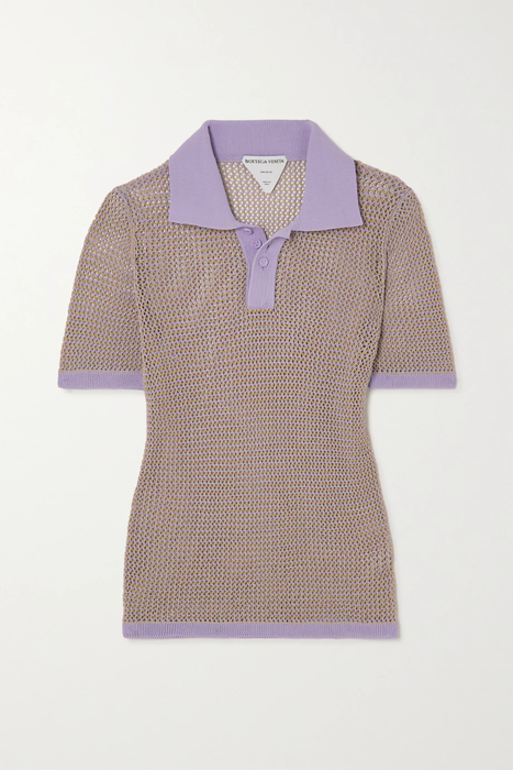 유럽직배송 보테가베네타 BOTTEGA VENETA Open-knit cotton-blend polo shirt 2204324140610123