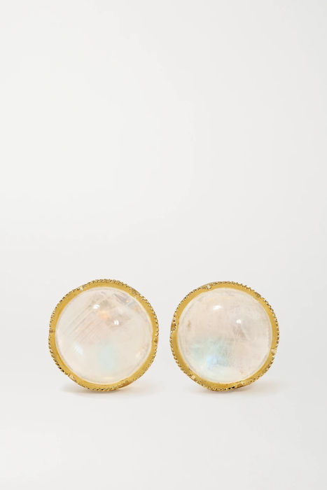 유럽직배송 아이린뉴워스 귀걸이 IRENE NEUWIRTH Classic 18-karat gold moonstone earrings 560971904000519