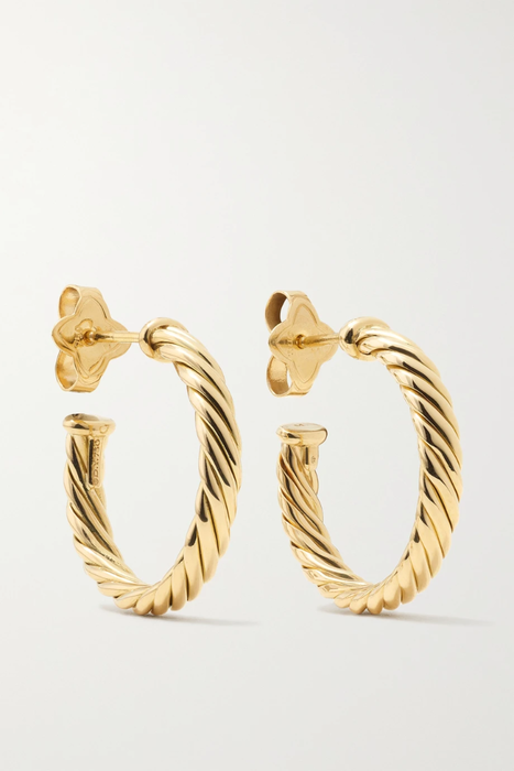 유럽직배송 DAVID YURMAN Cable Spira 18-karat gold hoop earrings 15546005222359947