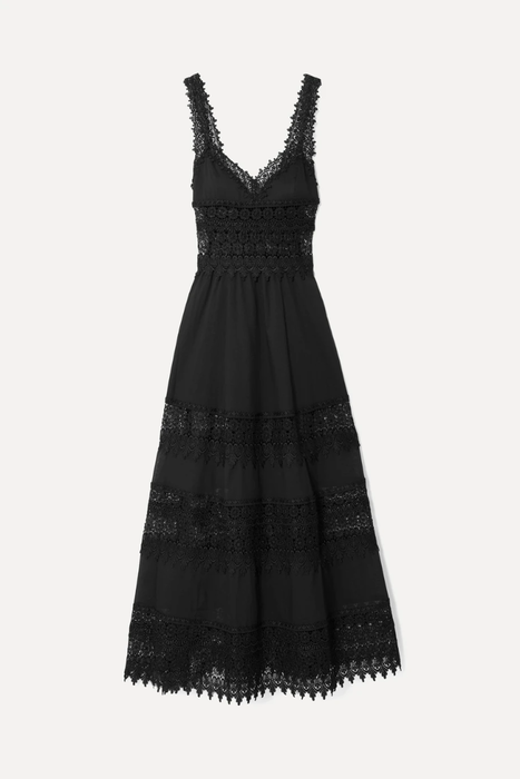 유럽직배송 CHARO RUIZ Sophia crocheted lace-paneled cotton-blend voile maxi dress 16494023980882703