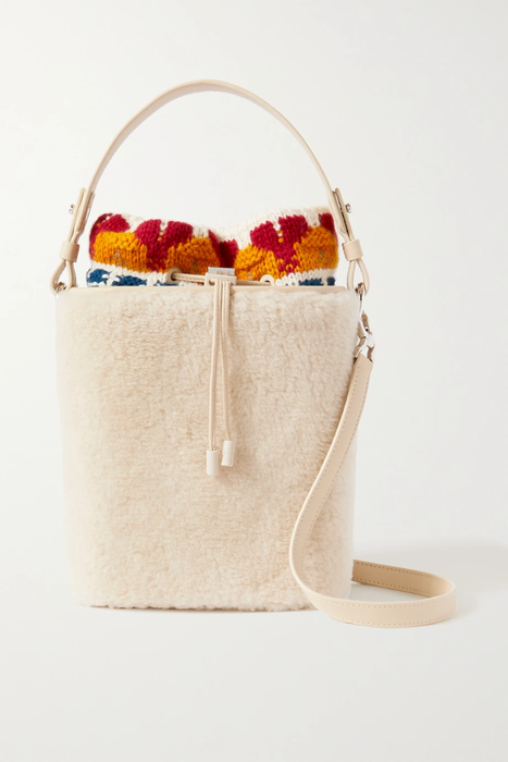 유럽직배송 로로피아나 LORO PIANA Artemis cashmere and silk-blend trimmed shearling bucket bag 20346390235873758