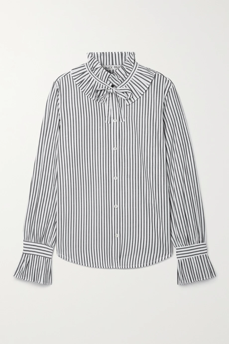 유럽직배송 알렉스밀 ALEX MILL Aurora ruffled striped cotton-poplin shirt 24772899113394073
