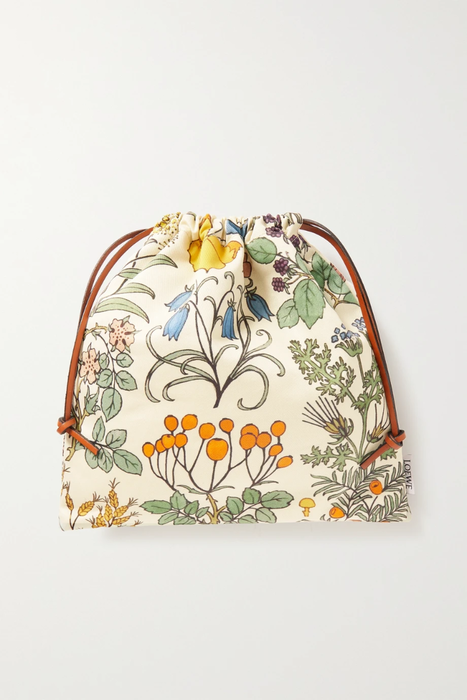 유럽직배송 로에베 파우치 LOEWE Herbarium leather-trimmed floral-print twill pouch 23841192565759647