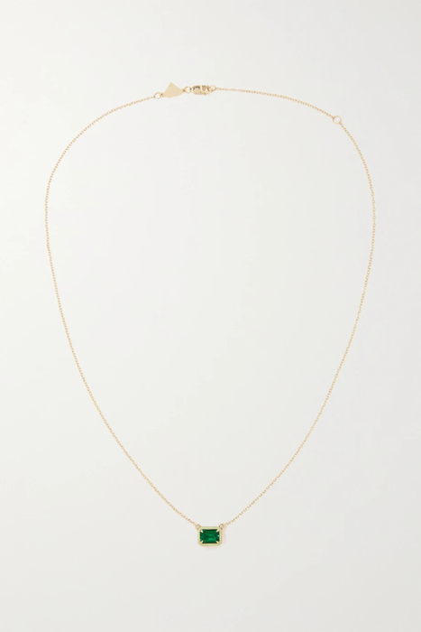 유럽직배송 앨리슨루 목걸이 ALISON LOU 14-karat gold, enamel and emerald necklace 18706561955694163