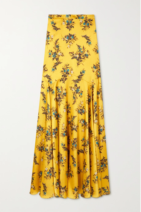 유럽직배송 에르뎀 스커트 ERDEM Elle paneled floral-print hammered-satin maxi skirt 25185454455828565