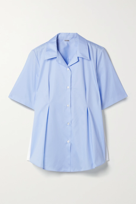 유럽직배송 아담립스 셔츠 ADAM LIPPES Gathered two-tone cotton-poplin shirt 25185454456076472