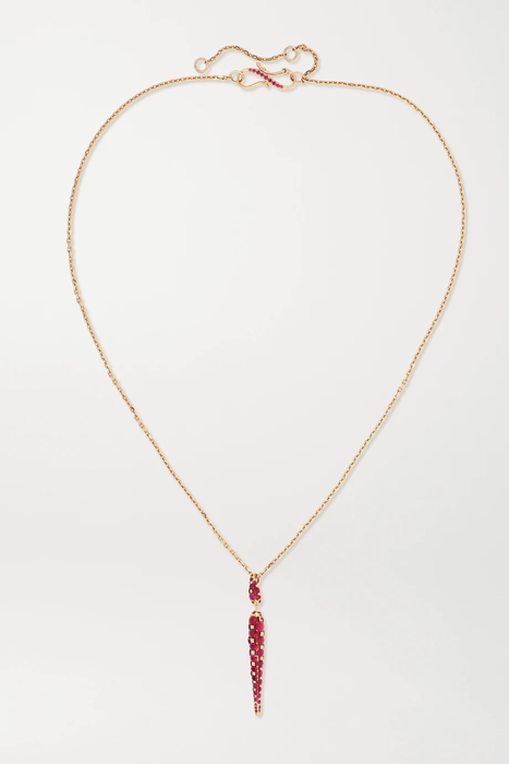유럽직배송 보고시안 목걸이 BOGHOSSIAN Merveilles Icicle 18-karat rose gold ruby necklace 2204324140096917
