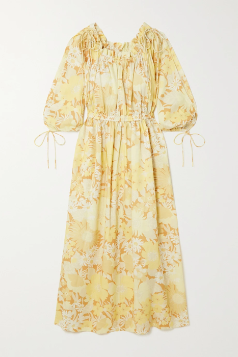 유럽직배송 오로톤 원피스 OROTON Gathered floral-print linen dress 25185454456257648