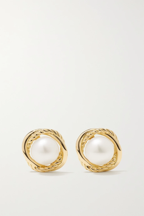 유럽직배송 데이비드율만 귀걸이 DAVID YURMAN Infinity 18-karat gold pearl earrings 15546005222358835