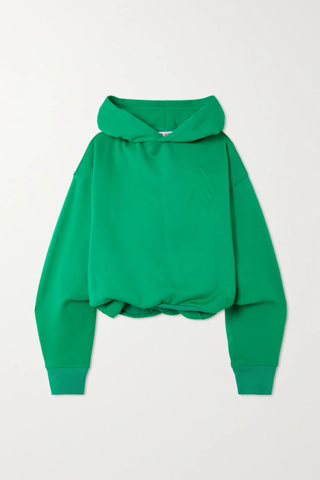 유럽직배송 아티코 THE ATTICO Cropped embossed cotton-blend jersey hoodie 10163292707774803