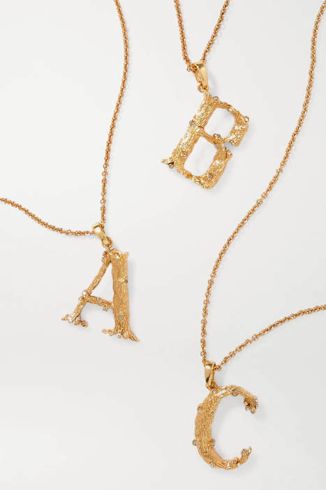 유럽직배송 오스카르데라렌타 OSCAR DE LA RENTA Letter gold-plated crystal necklace 9679066509330332