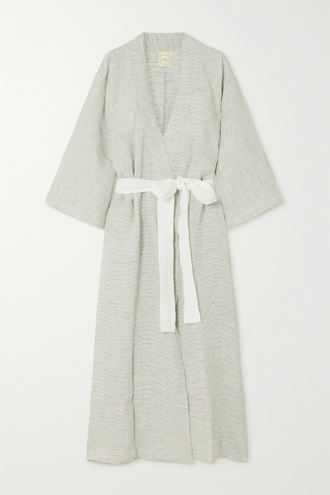 유럽직배송 데이지 스튜디오 로브 DEIJI STUDIOS + NET SUSTAIN The 02 belted pinstriped linen robe 24772899113408907