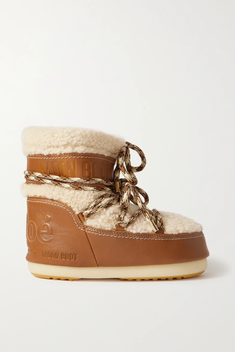 유럽직배송 끌로에 CHLOÉ + Moon Boot leather and shearling snow boots 15546005221820977