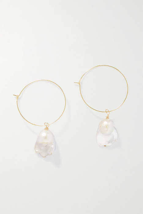 유럽직배송 PEARL OCTOPUSS.Y Gold-plated pearl hoop earrings 16114163151002897