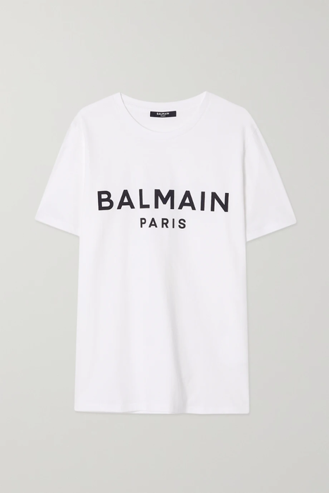 유럽직배송 발망 BALMAIN Printed cotton-jersey T-shirt 2204324138670982