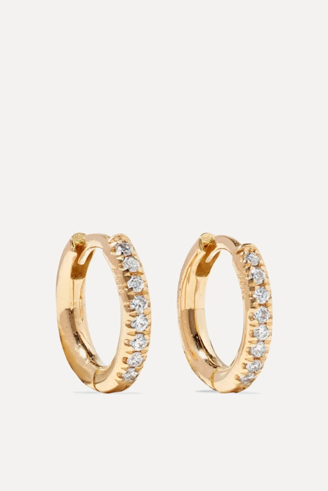 유럽직배송 일레아나마크리 귀걸이 ILEANA MAKRI 18-karat gold diamond hoop earrings 17957409490660970